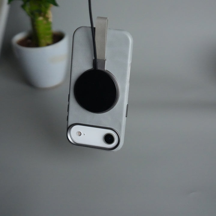 iPhone 17 Air Luxury Leather MagSafe Case | Metal Ring Stand and Grip Holder Cover