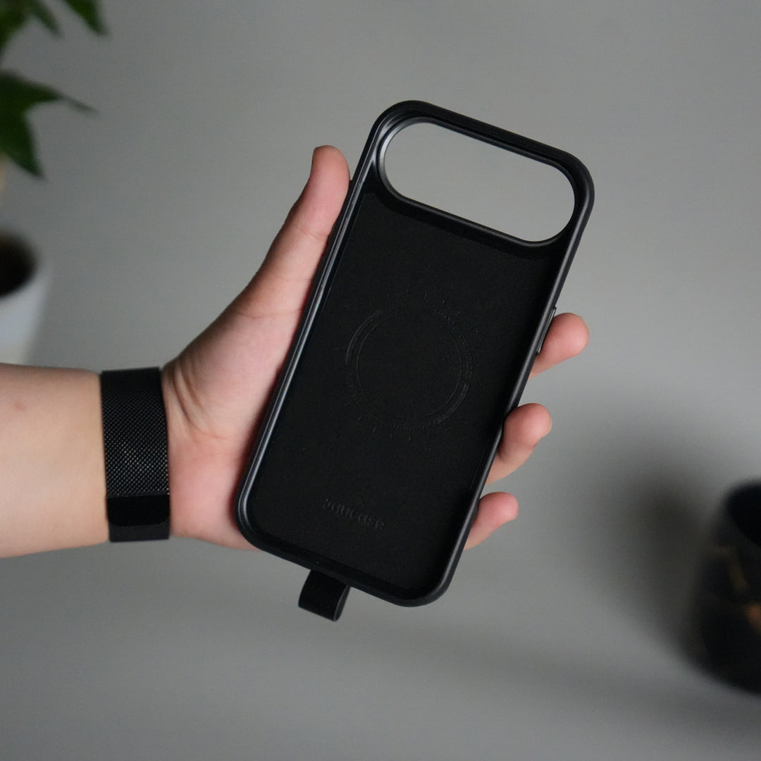 iPhone 17 Air Luxury Leather MagSafe Case | Metal Ring Stand and Grip Holder Cover