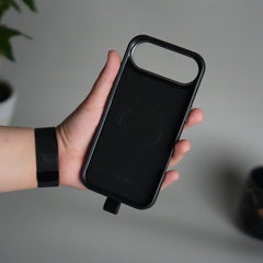 iPhone 17 Air Luxury Leather MagSafe Case | Metal Ring Stand and Grip Holder Cover