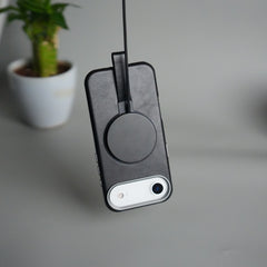 iPhone 17 Air Luxury Leather MagSafe Case | Metal Ring Stand and Grip Holder Cover