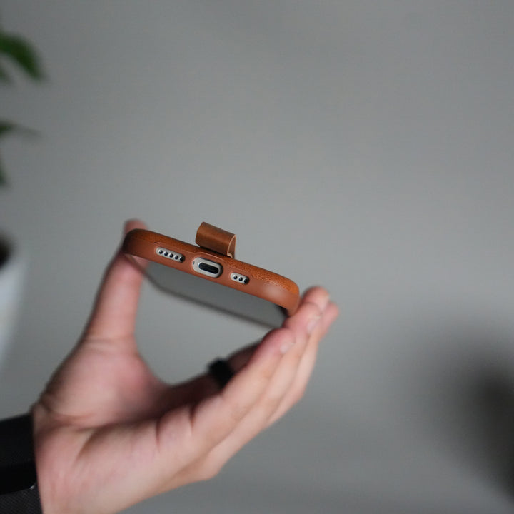 iPhone 17 Luxury Leather MagSafe Case | Metal Ring Stand and Grip Holder Cover