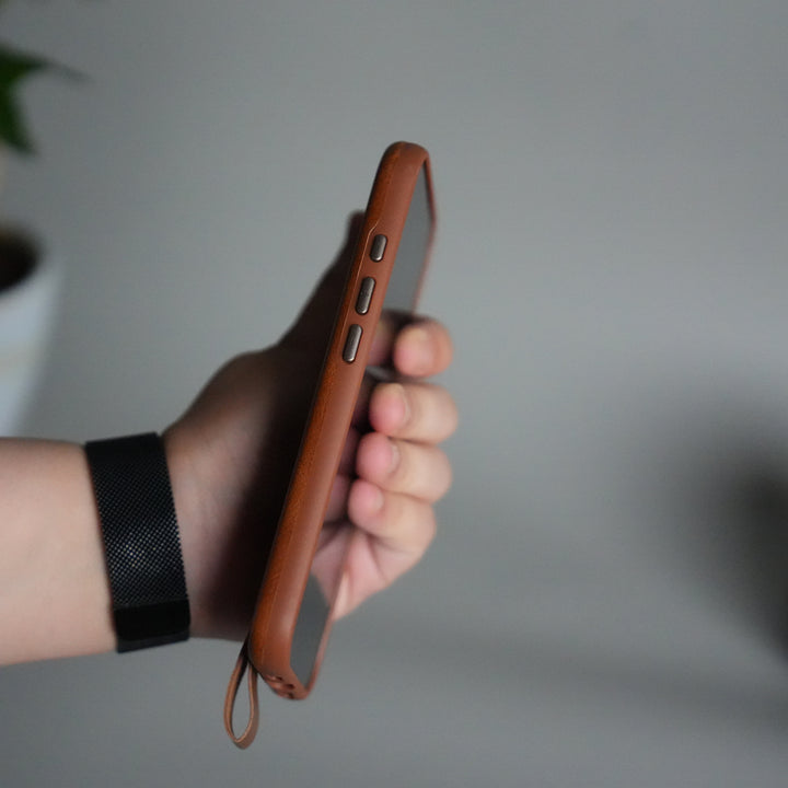 iPhone 17 Luxury Leather MagSafe Case | Metal Ring Stand and Grip Holder Cover