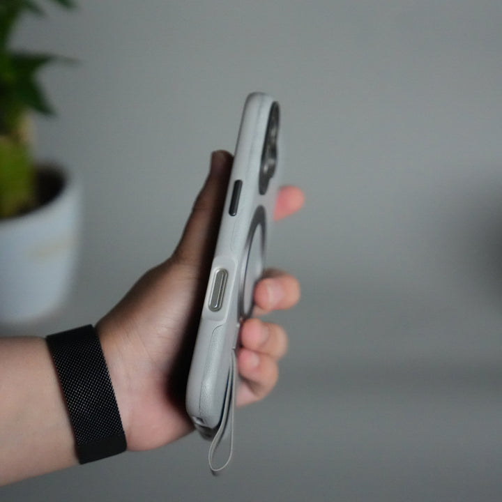 iPhone 17 Luxury Leather MagSafe Case | Metal Ring Stand and Grip Holder Cover