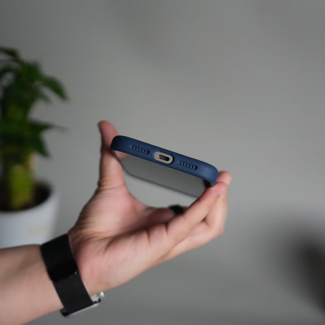 iPhone 17 Pro Leather Texture Design PVC Case With Metal Camera Bump