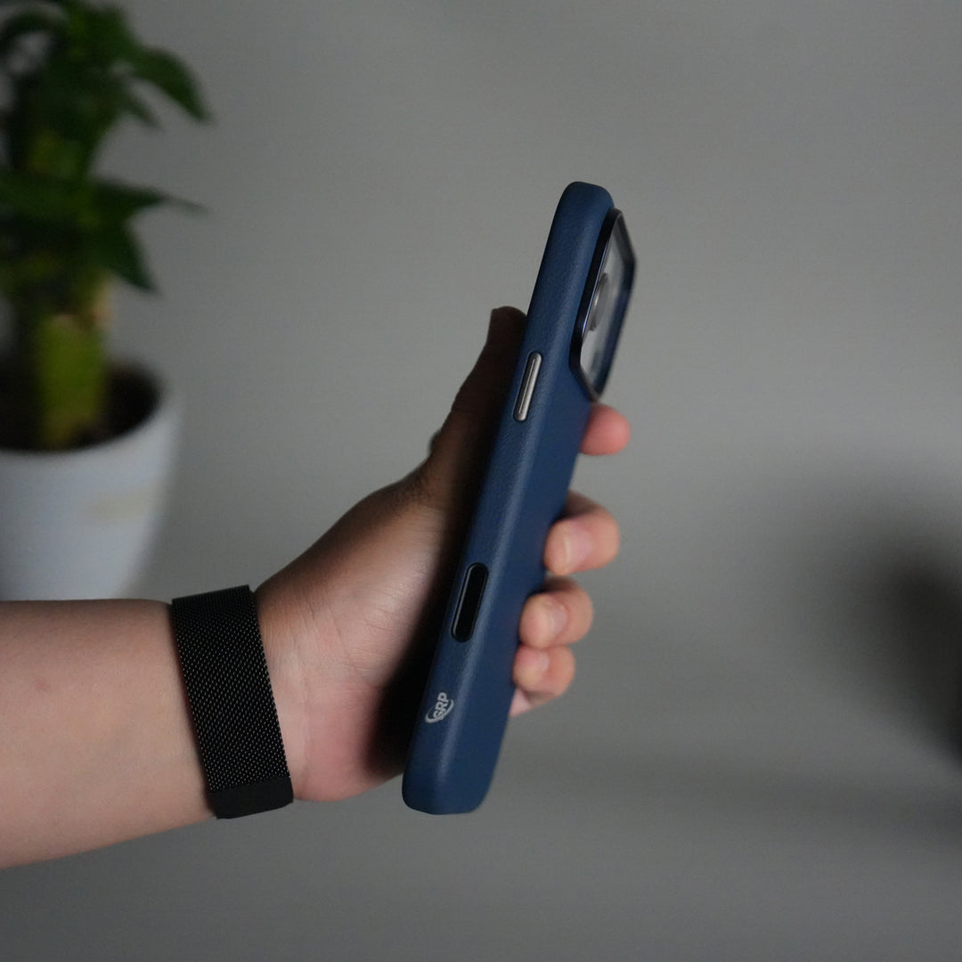 iPhone 17 Pro Leather Texture Design PVC Case With Metal Camera Bump