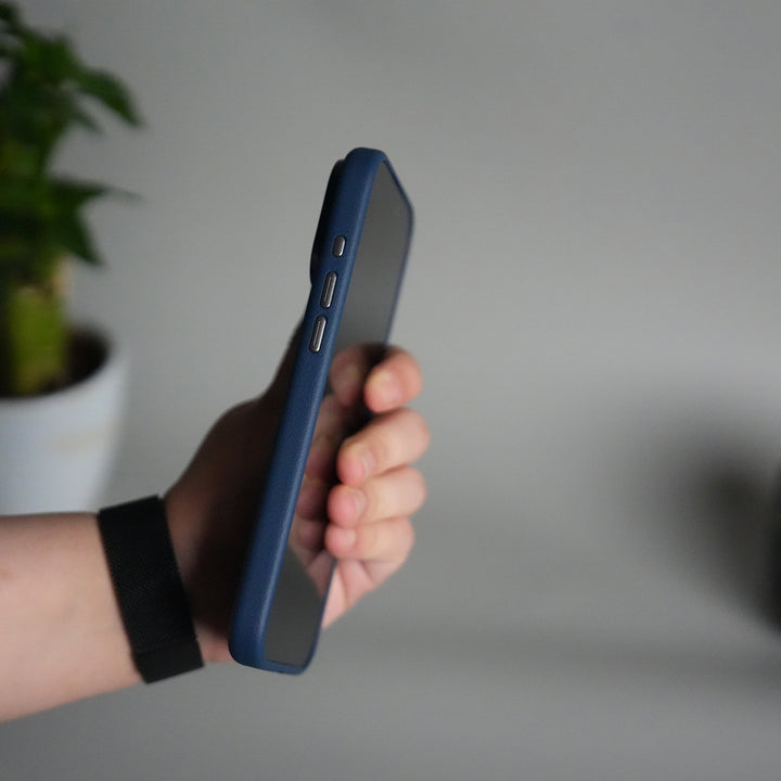 iPhone 17 Pro Leather Texture Design PVC Case With Metal Camera Bump