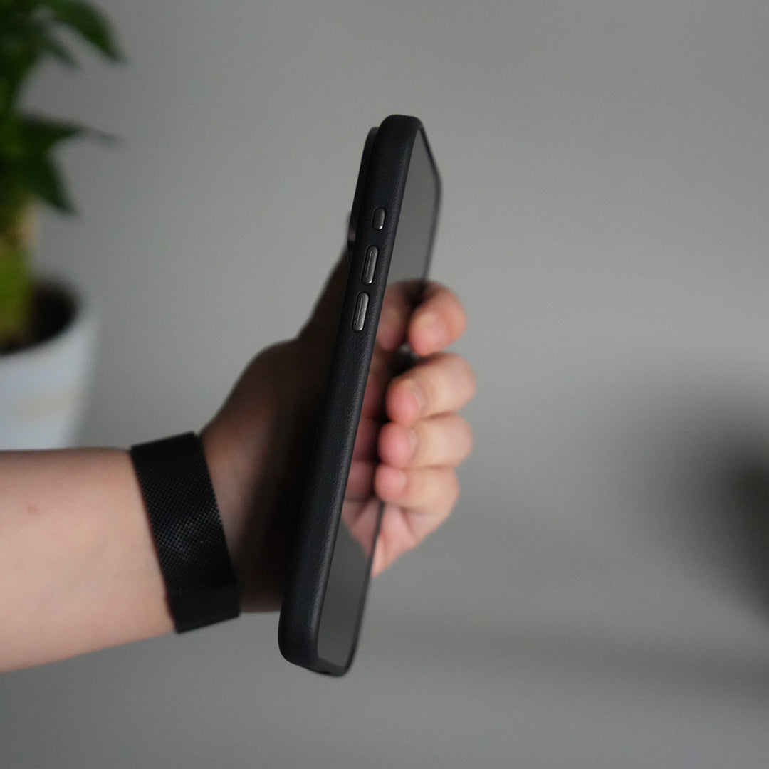 iPhone 17 Pro Leather Texture Design PVC Case With Metal Camera Bump