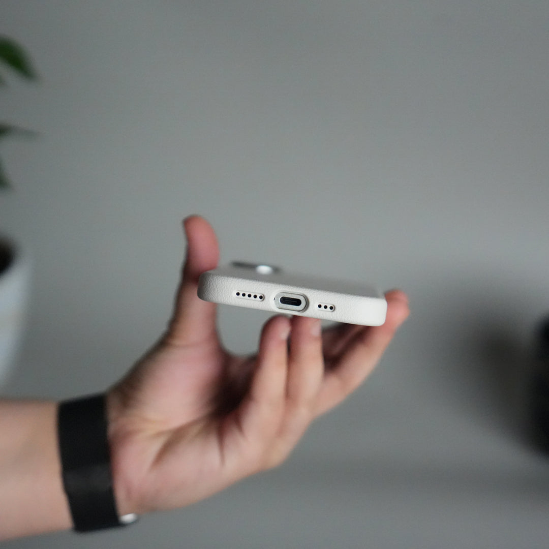 iPhone 17 Leather Texture Design PVC Case With Metal Camera Bump