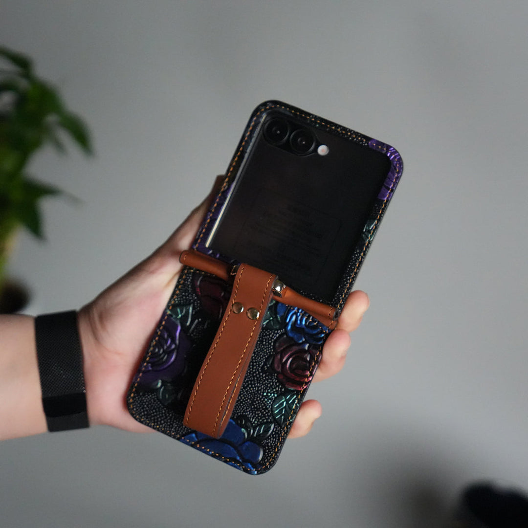 Samsung Galaxy Z Flip 7 3D Flower Design Cover With Front Screen Protection Glass