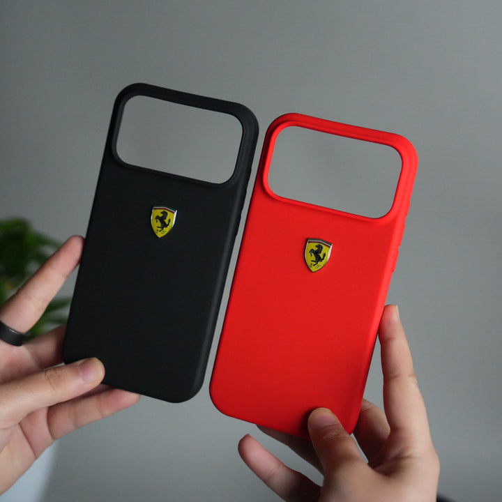 iPhone 17 Pro Sports Car Logo Liquid Silicone Case Cover