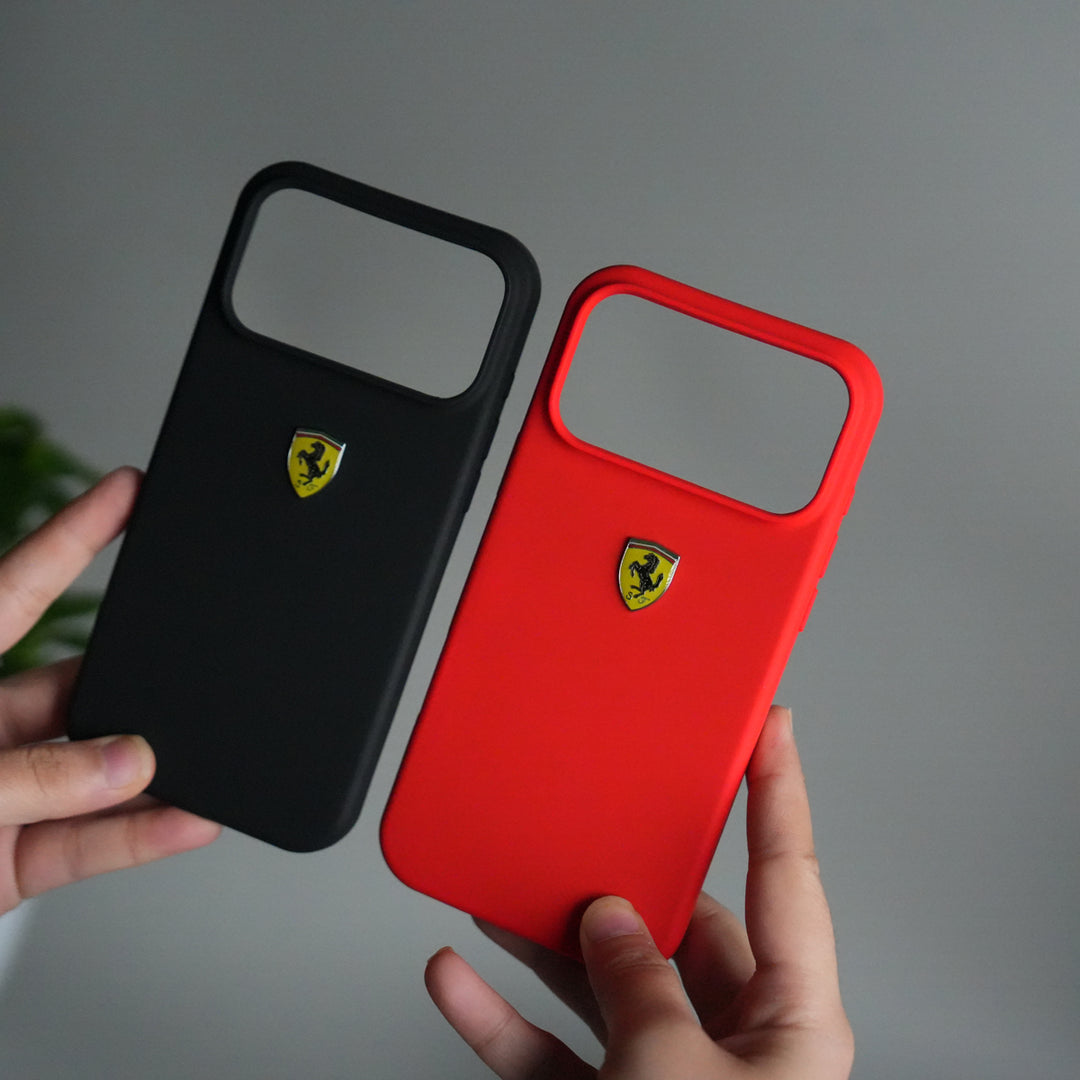 iPhone 17 Pro Sports Car Logo Liquid Silicone Case Cover