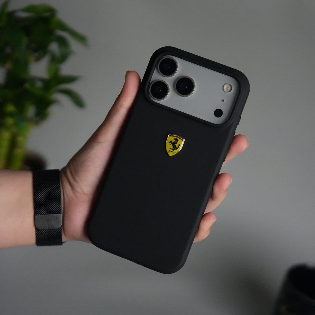 iPhone 17 Pro Sports Car Logo Liquid Silicone Case Cover
