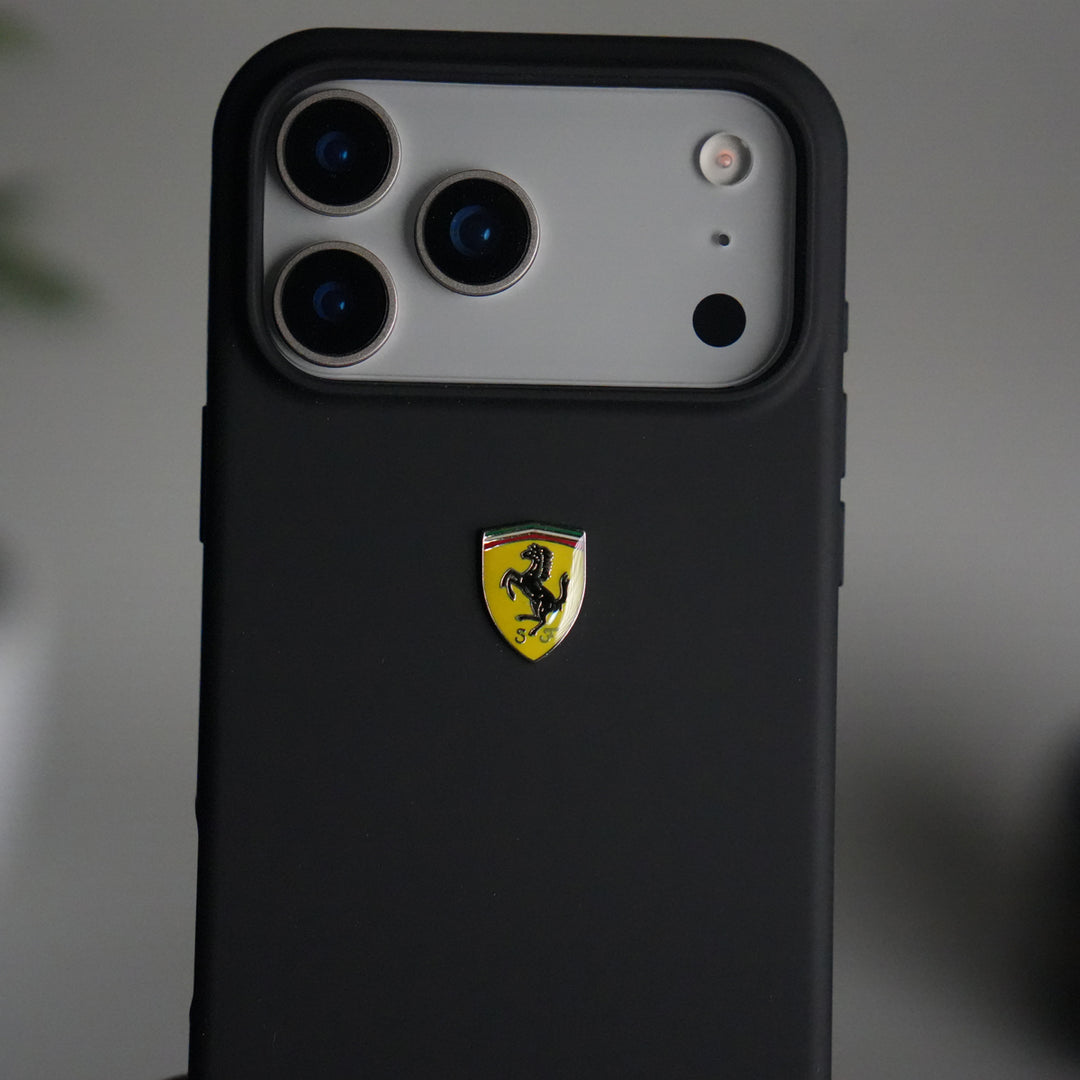 iPhone 17 Pro Sports Car Logo Liquid Silicone Case Cover