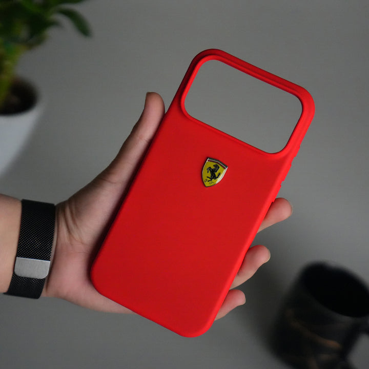 iPhone 17 Pro Sports Car Logo Liquid Silicone Case Cover