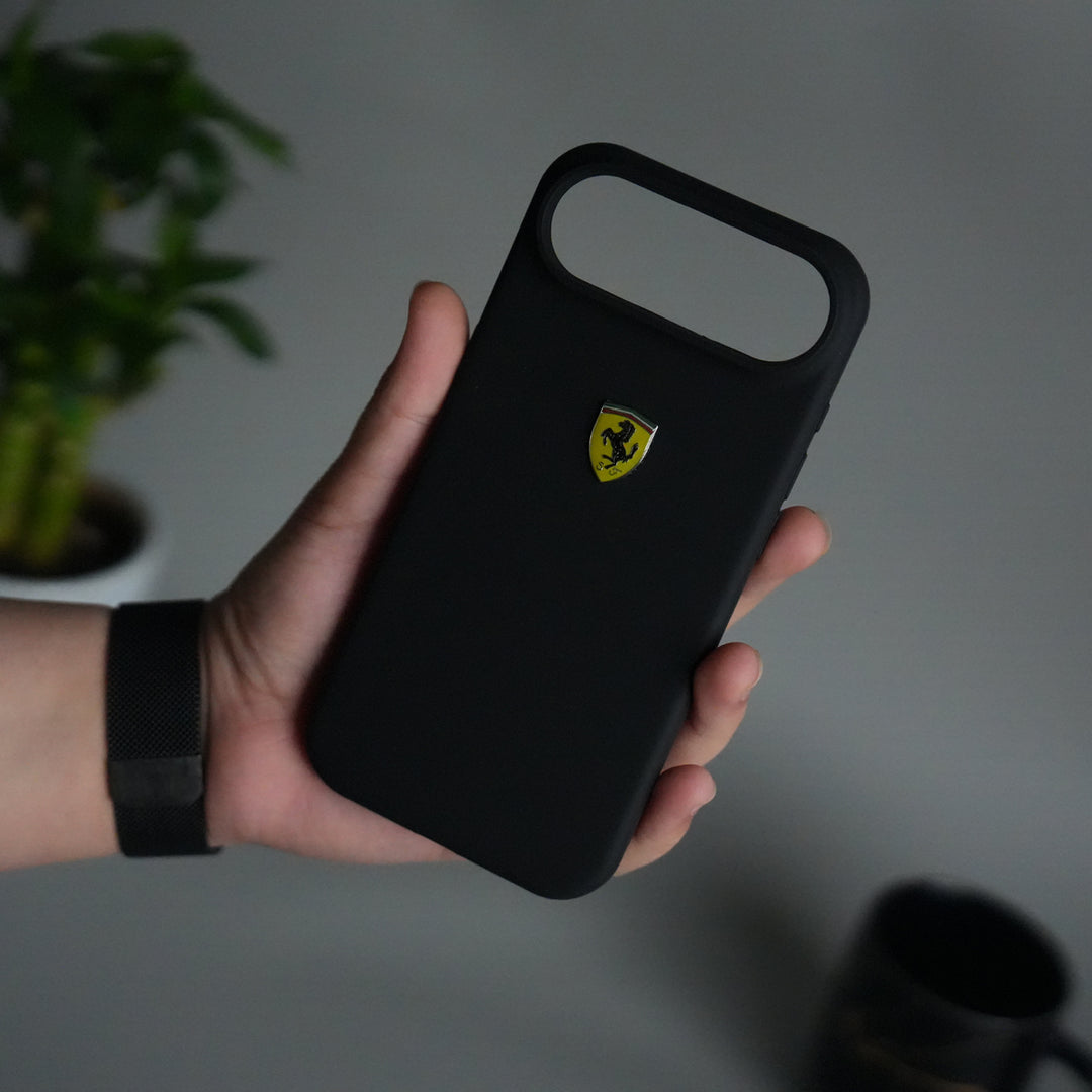 iPhone 17 Sports Car Logo Liquid Silicone Case Cover