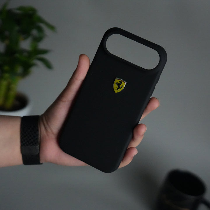 iPhone 17 Sports Car Logo Liquid Silicone Case Cover