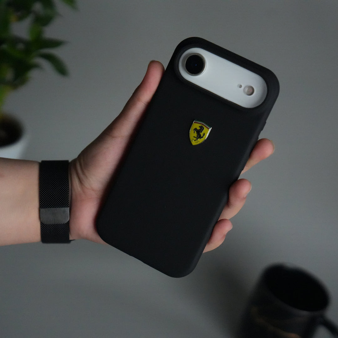 iPhone 17 Sports Car Logo Liquid Silicone Case Cover