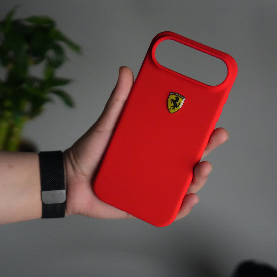iPhone 17 Sports Car Logo Liquid Silicone Case Cover