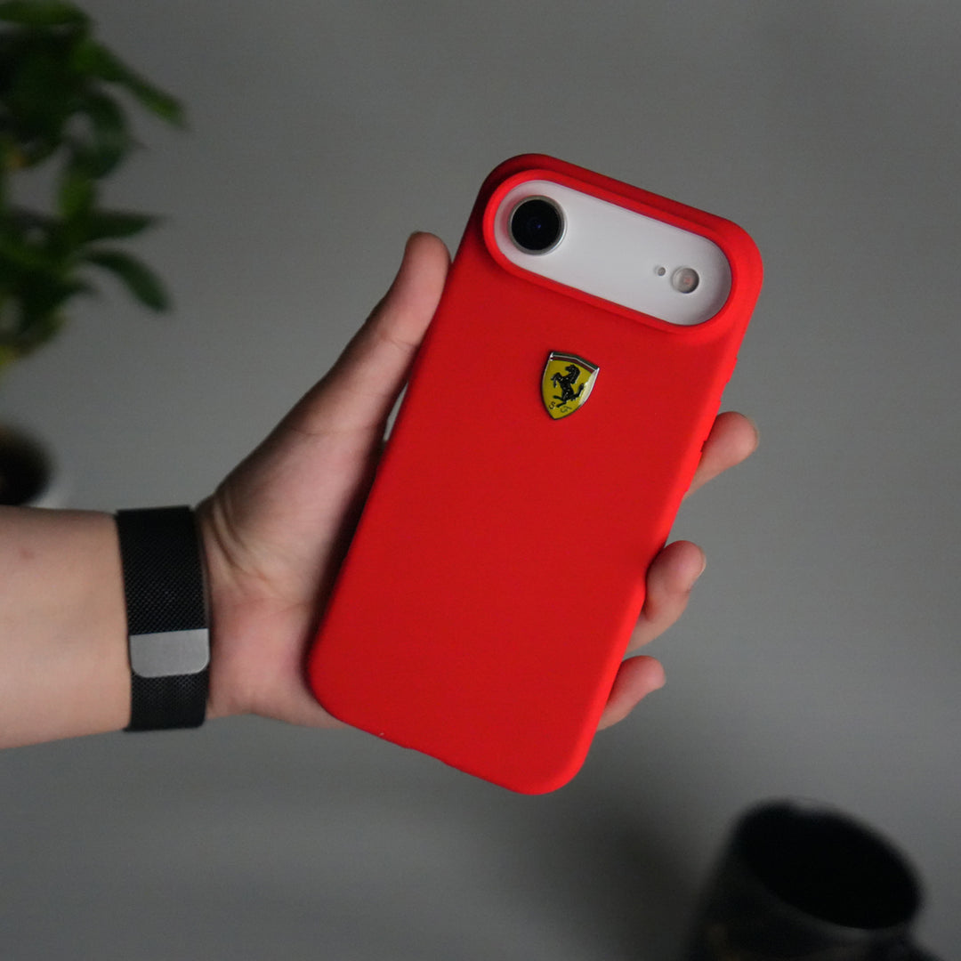 iPhone 17 Sports Car Logo Liquid Silicone Case Cover