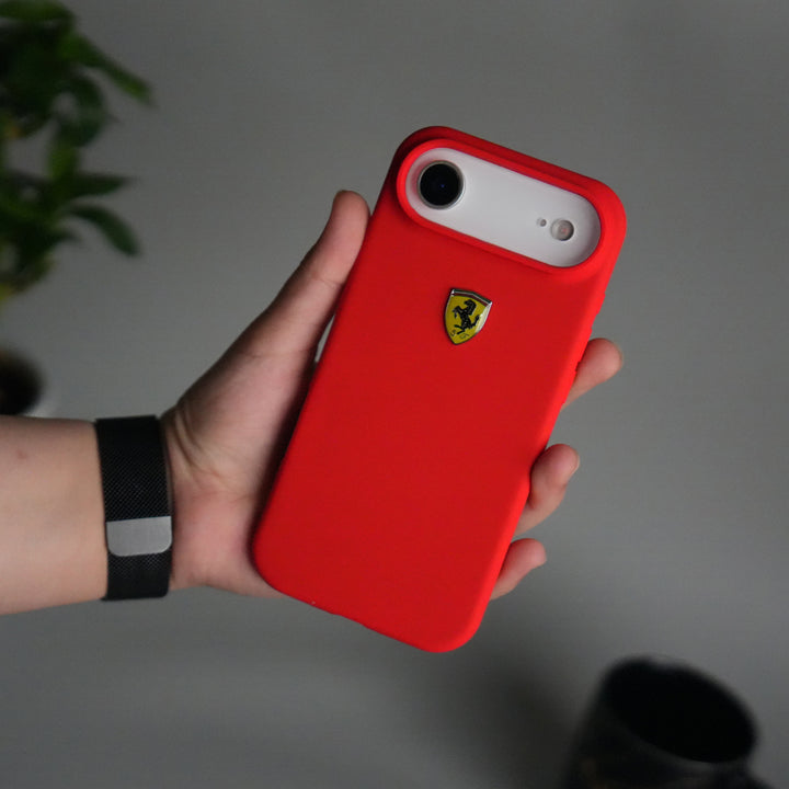 iPhone 17 Sports Car Logo Liquid Silicone Case Cover