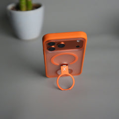 iPhone 18 Series Magnetic Ring Stand Case | Frosted Shockproof Back Cover with Metal Kickstand & MagSafe Support