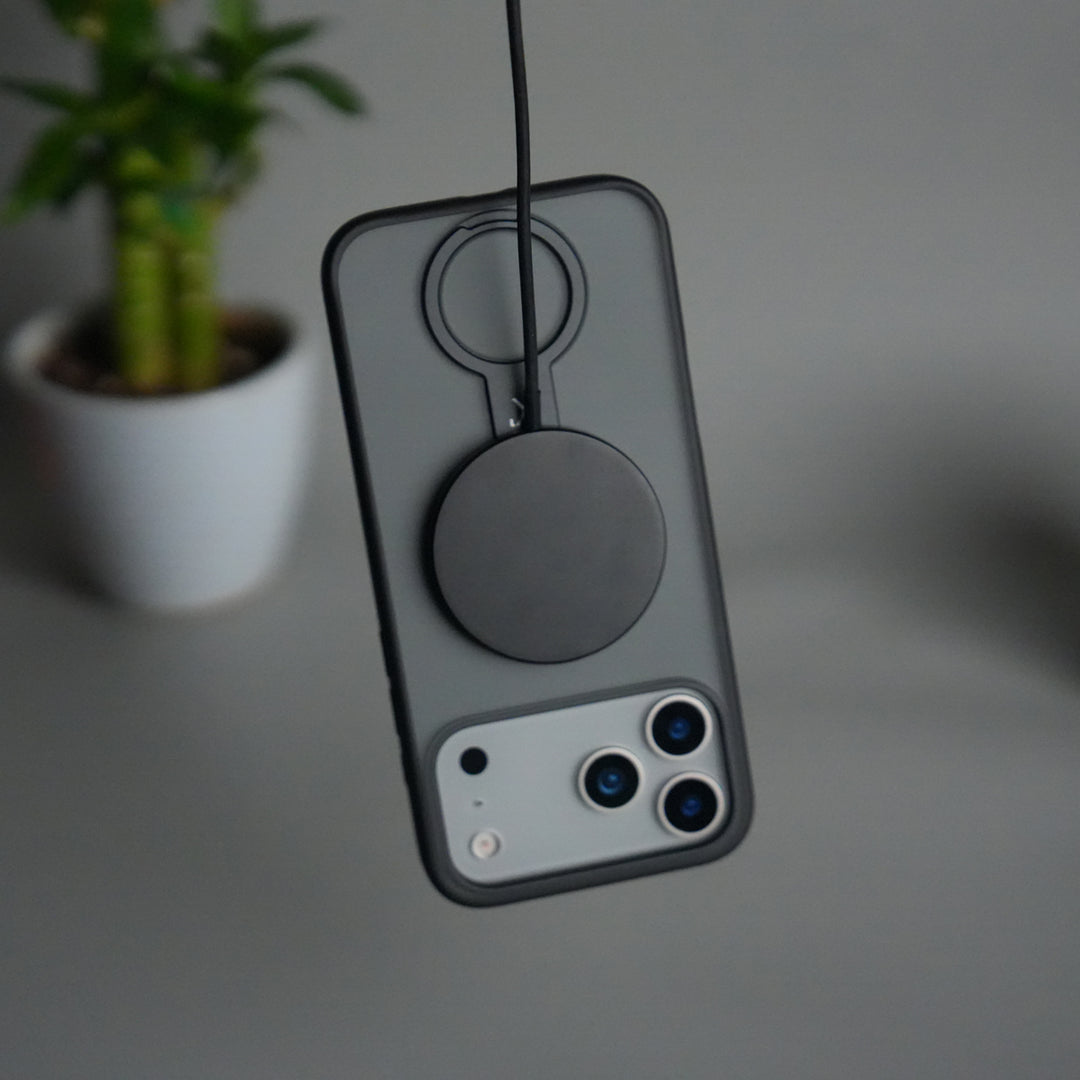 iPhone 17 Pro Magnetic Ring Stand Case | Frosted Shockproof Back Cover with Metal Kickstand & MagSafe Support