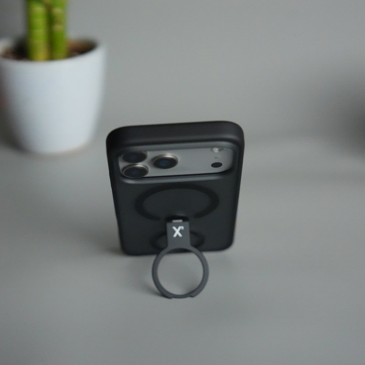 iPhone 18 Series Magnetic Ring Stand Case | Frosted Shockproof Back Cover with Metal Kickstand & MagSafe Support