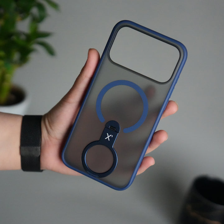 iPhone 17 Pro Magnetic Ring Stand Case | Frosted Shockproof Back Cover with Metal Kickstand & MagSafe Support