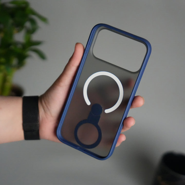 iPhone 17 Pro Magnetic Ring Stand Case | Frosted Shockproof Back Cover with Metal Kickstand & MagSafe Support