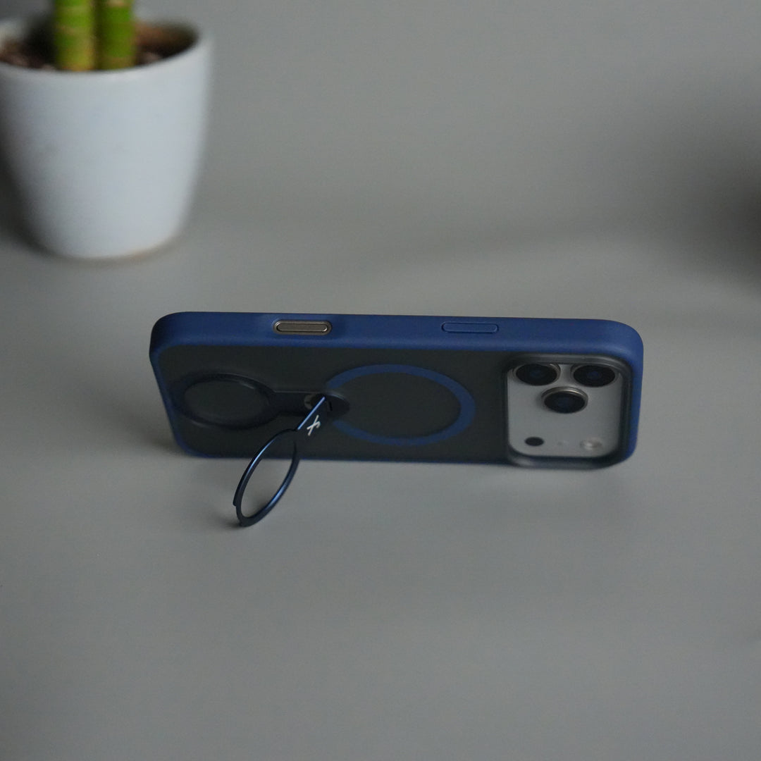 iPhone 17 Pro Magnetic Ring Stand Case | Frosted Shockproof Back Cover with Metal Kickstand & MagSafe Support