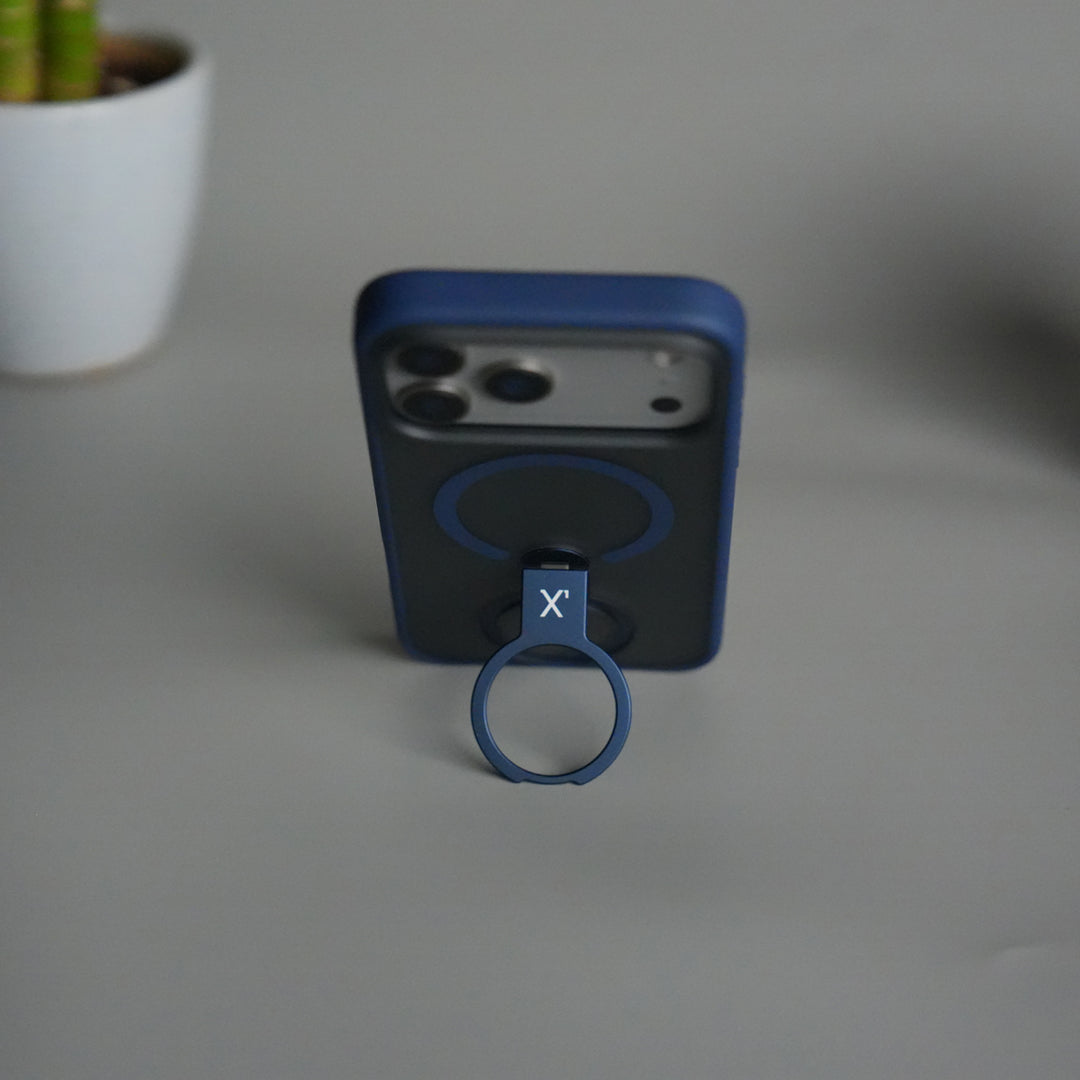 iPhone 17 Pro Magnetic Ring Stand Case | Frosted Shockproof Back Cover with Metal Kickstand & MagSafe Support