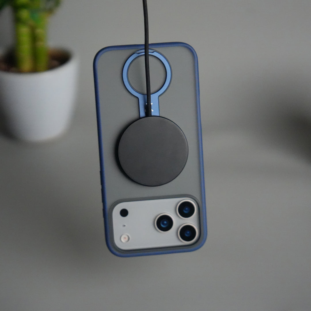 iPhone 17 Pro Magnetic Ring Stand Case | Frosted Shockproof Back Cover with Metal Kickstand & MagSafe Support