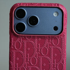 Luxury Monogram Case for iPhone 17 Series | PU Leather Designer Cover