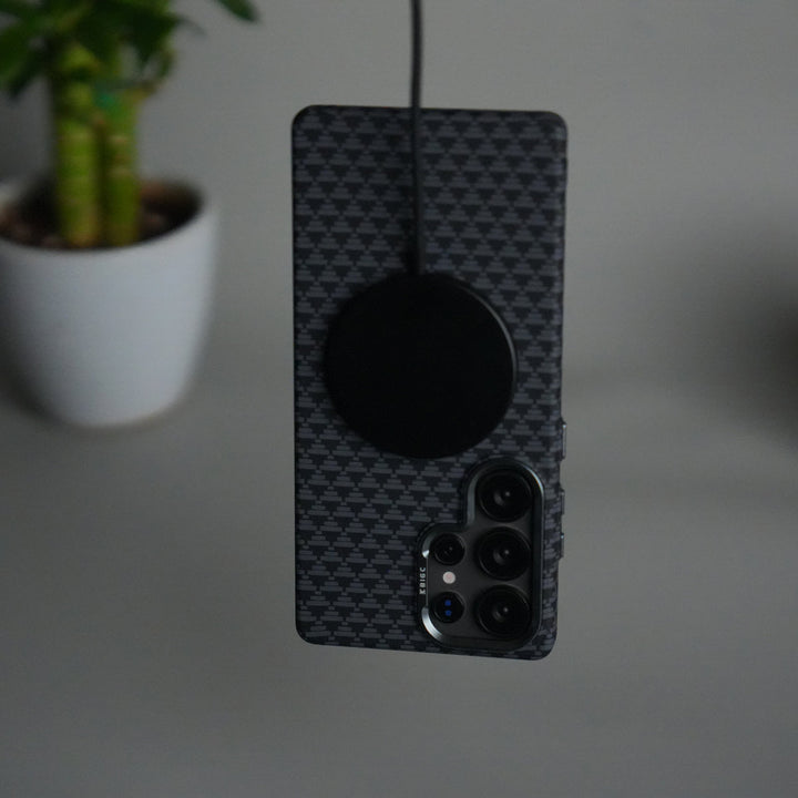 Galaxy S25 Ultra Houndstooth Pattern Case | Slim Hard Back Cover | Matte Finish Protective Case with MagSafe