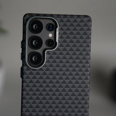 Galaxy S24 Ultra Houndstooth Pattern Case | Slim Hard Back Cover | Matte Finish Protective Case with MagSafe