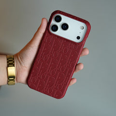 Luxury Monogram Case for iPhone 17 Series | PU Leather Designer Cover