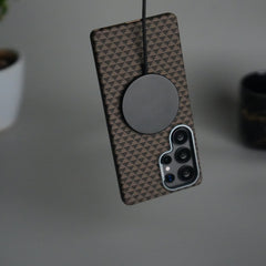 Galaxy S25 Ultra Houndstooth Pattern Case | Slim Hard Back Cover | Matte Finish Protective Case with MagSafe