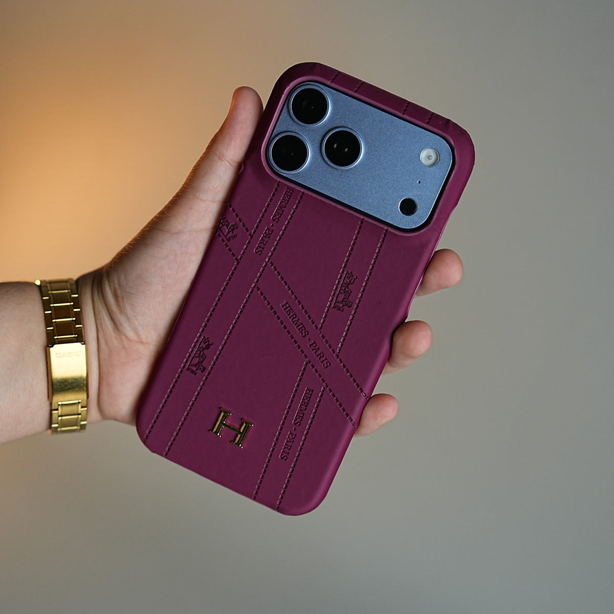 Premium H-Style PU Leather Case for iPhone 18 Series | Luxury Designer-Inspired Protective Cover