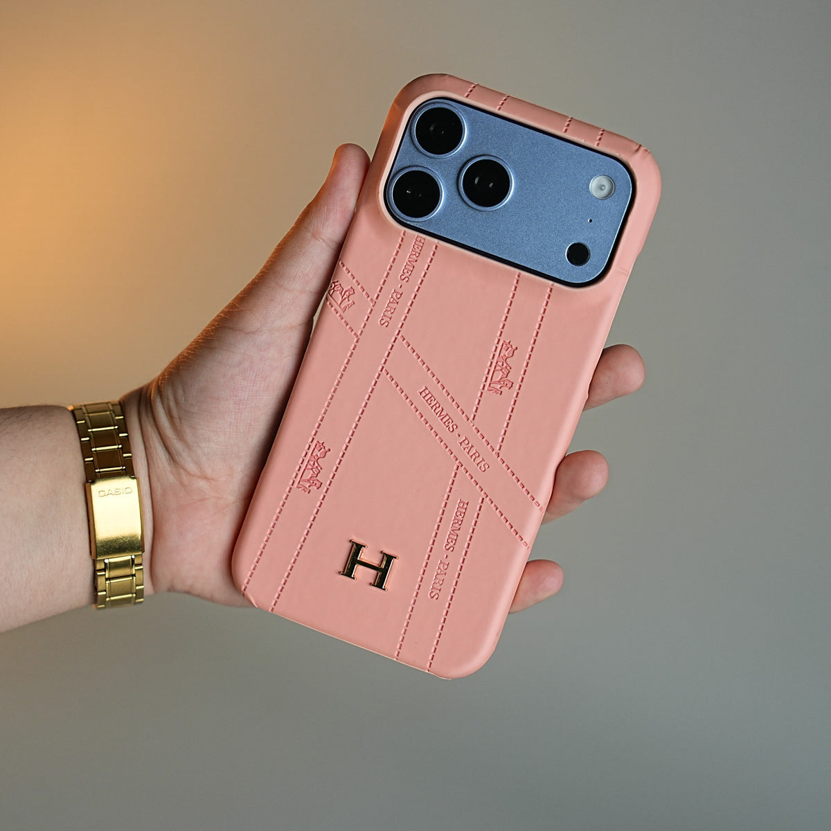 Premium H-Style PU Leather Case for iPhone 18 Series | Luxury Designer-Inspired Protective Cover