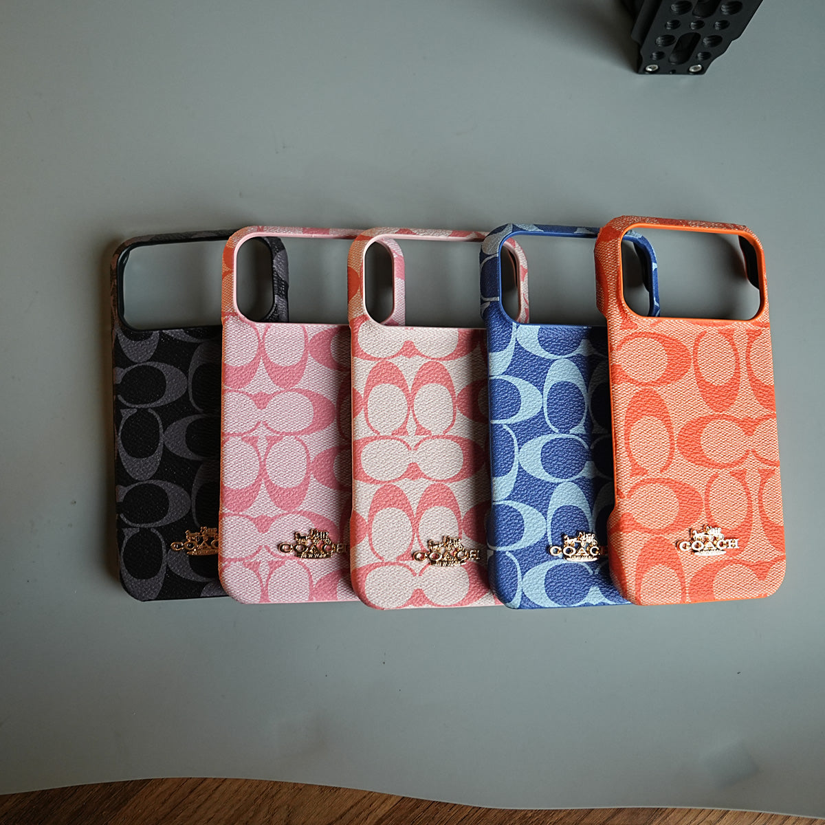 Leather Texture Pattern Case for iPhone 17 Series | Gold-Tone Logo Slim Cover