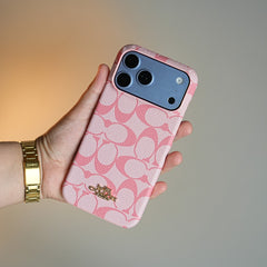Leather Texture Pattern Case for iPhone 17 Series | Gold-Tone Logo Slim Cover