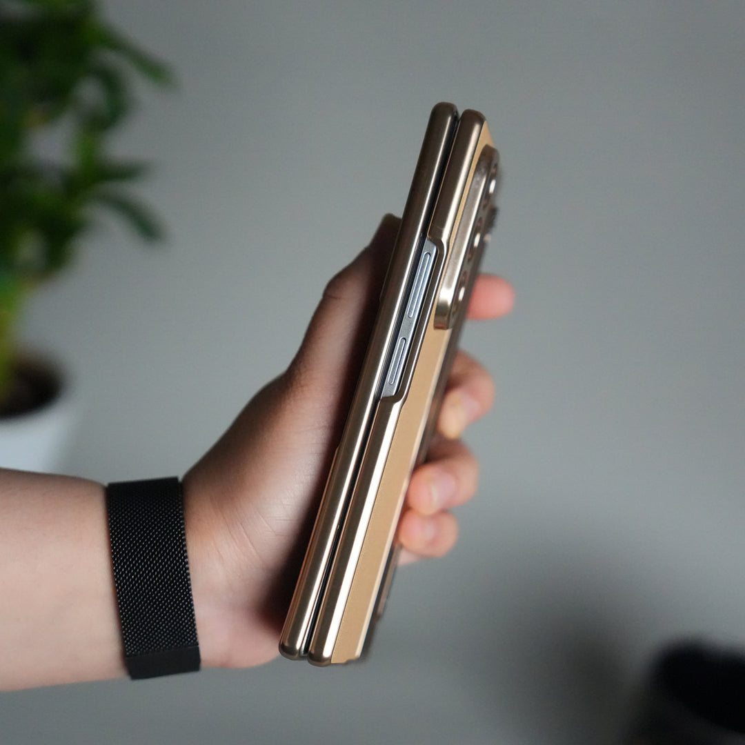 Samsung Galaxy Z Fold 6 Leather Texture front Glass Protection Hinge Case Folding Cover