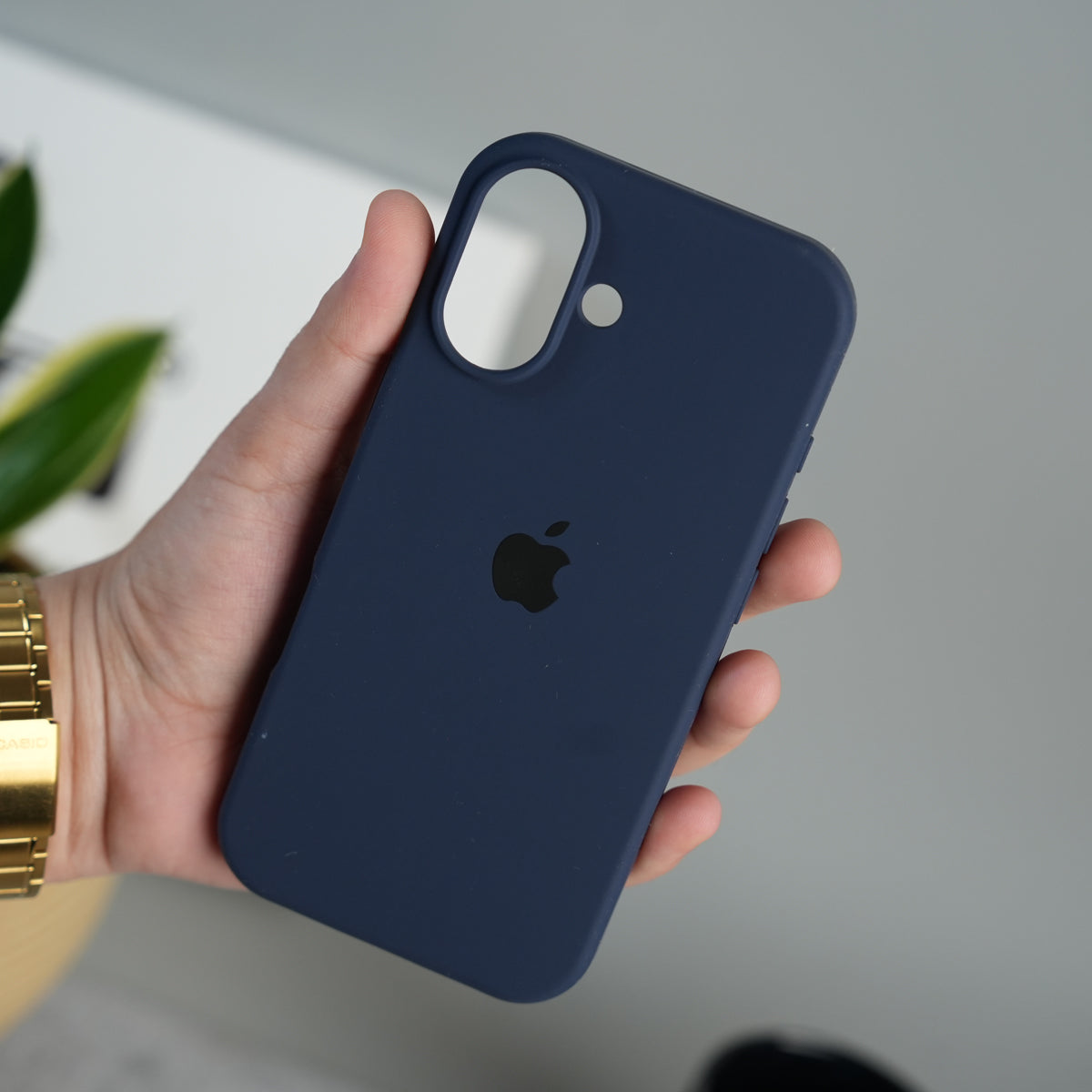 iPhone 17 Liquid Silicone Case Cover (Dark Blue)