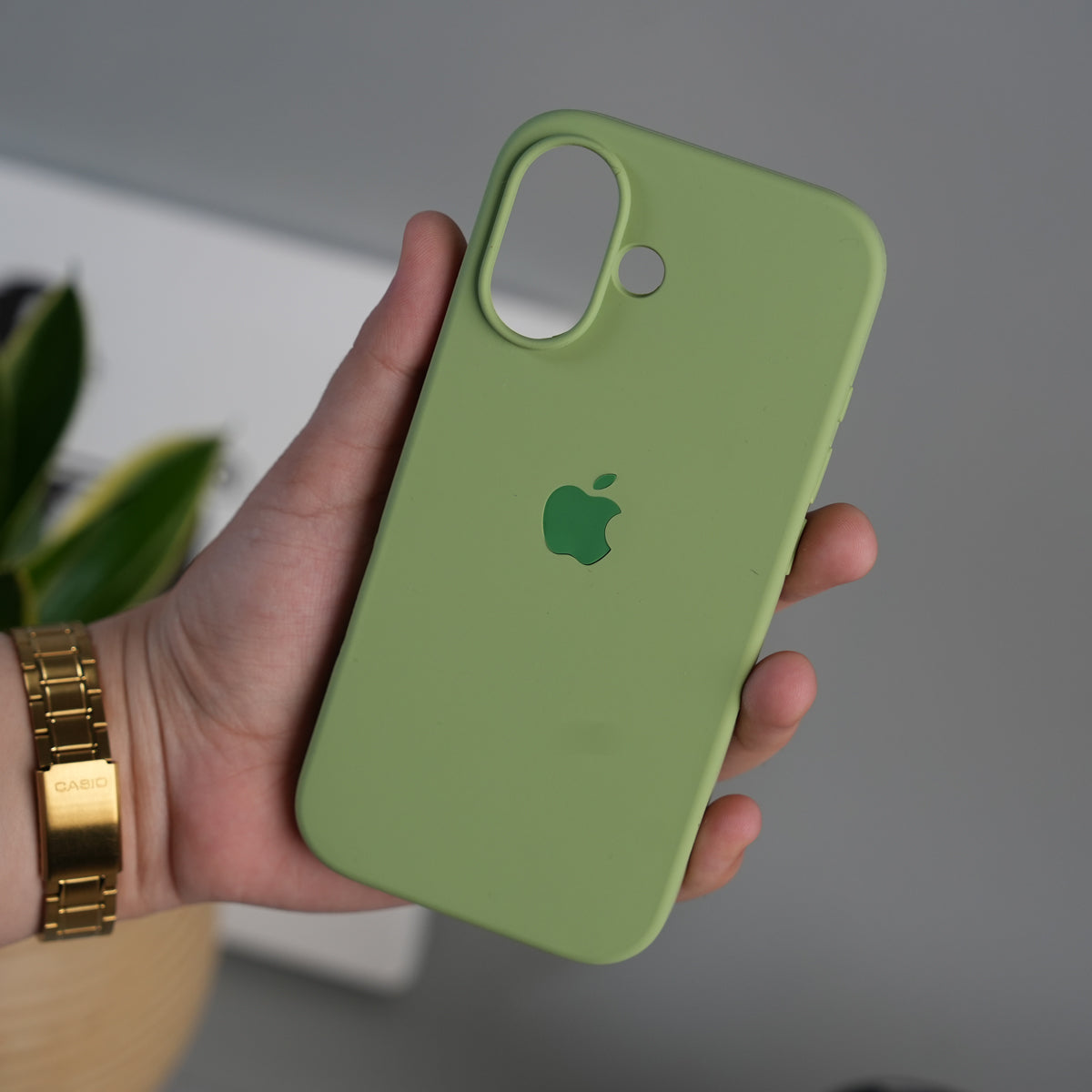 iPhone 17 Liquid Silicone Case Cover (Pista Green)