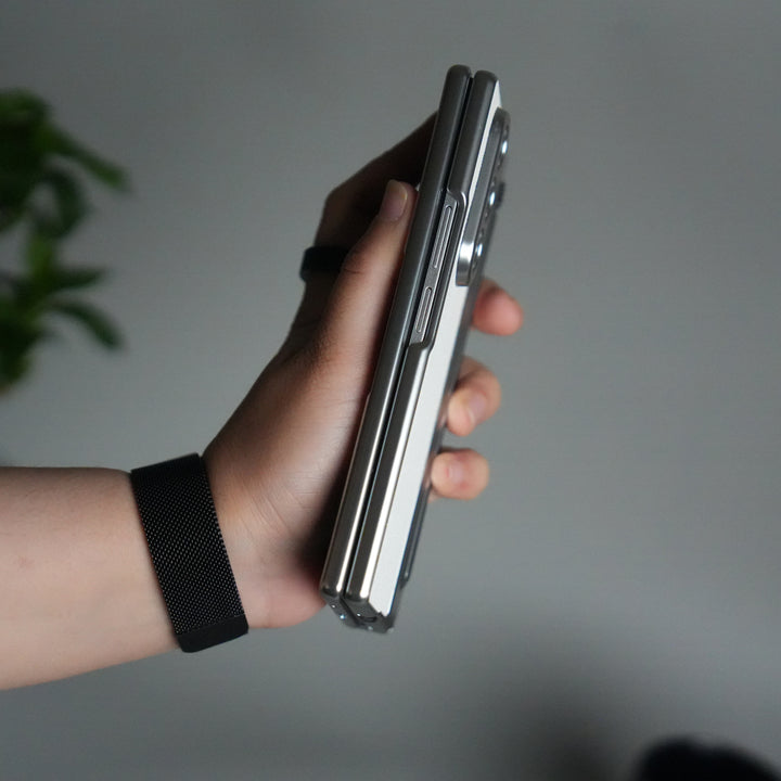 Samsung Galaxy Z Fold 6 Leather Texture front Glass Protection Hinge Case Folding Cover