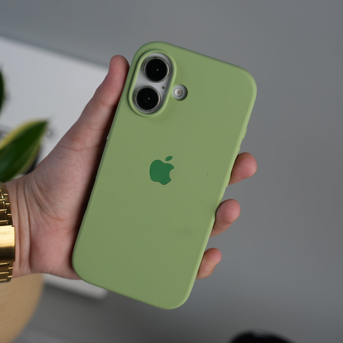 iPhone 17 Liquid Silicone Case Cover (Pista Green)