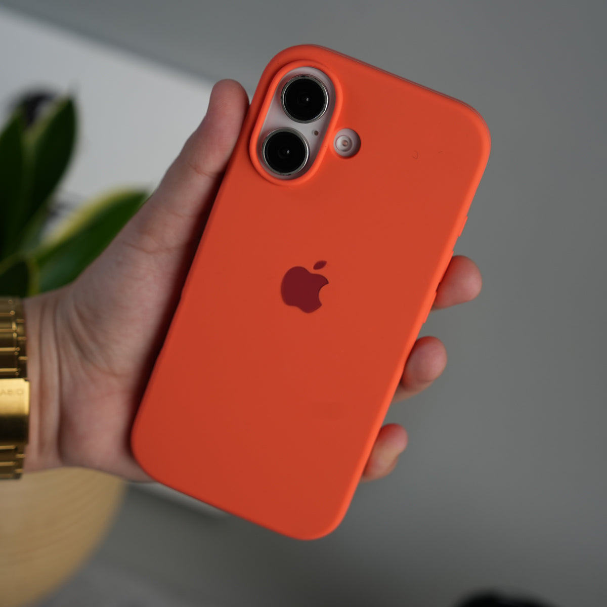 iPhone 17 Liquid Silicone Case Cover (Orange)