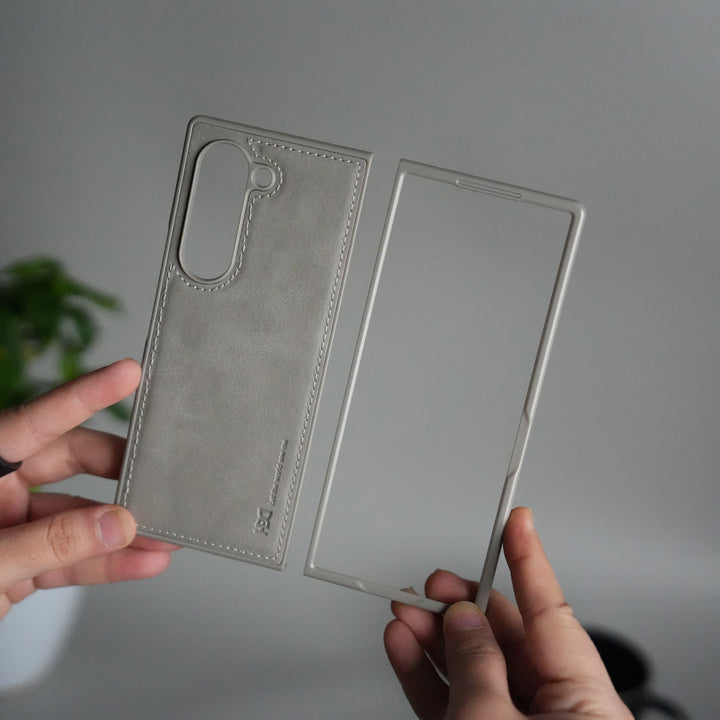 Samsung Galaxy Z Fold 6 PU Leather Case Cover (Dusty Gray)