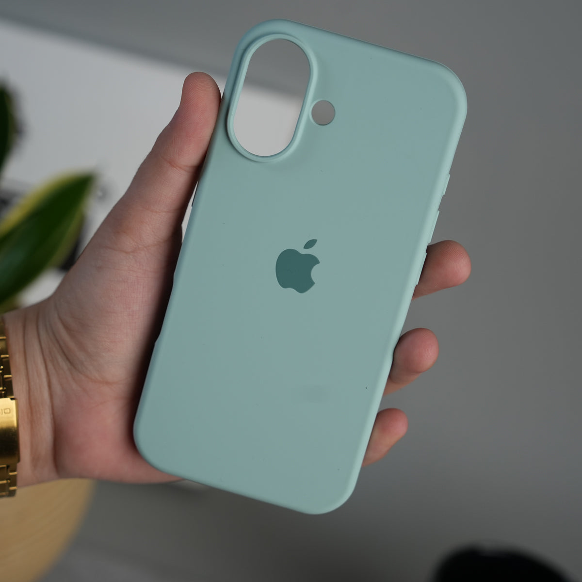 iPhone 17 Liquid Silicone Case Cover (Mint Green)