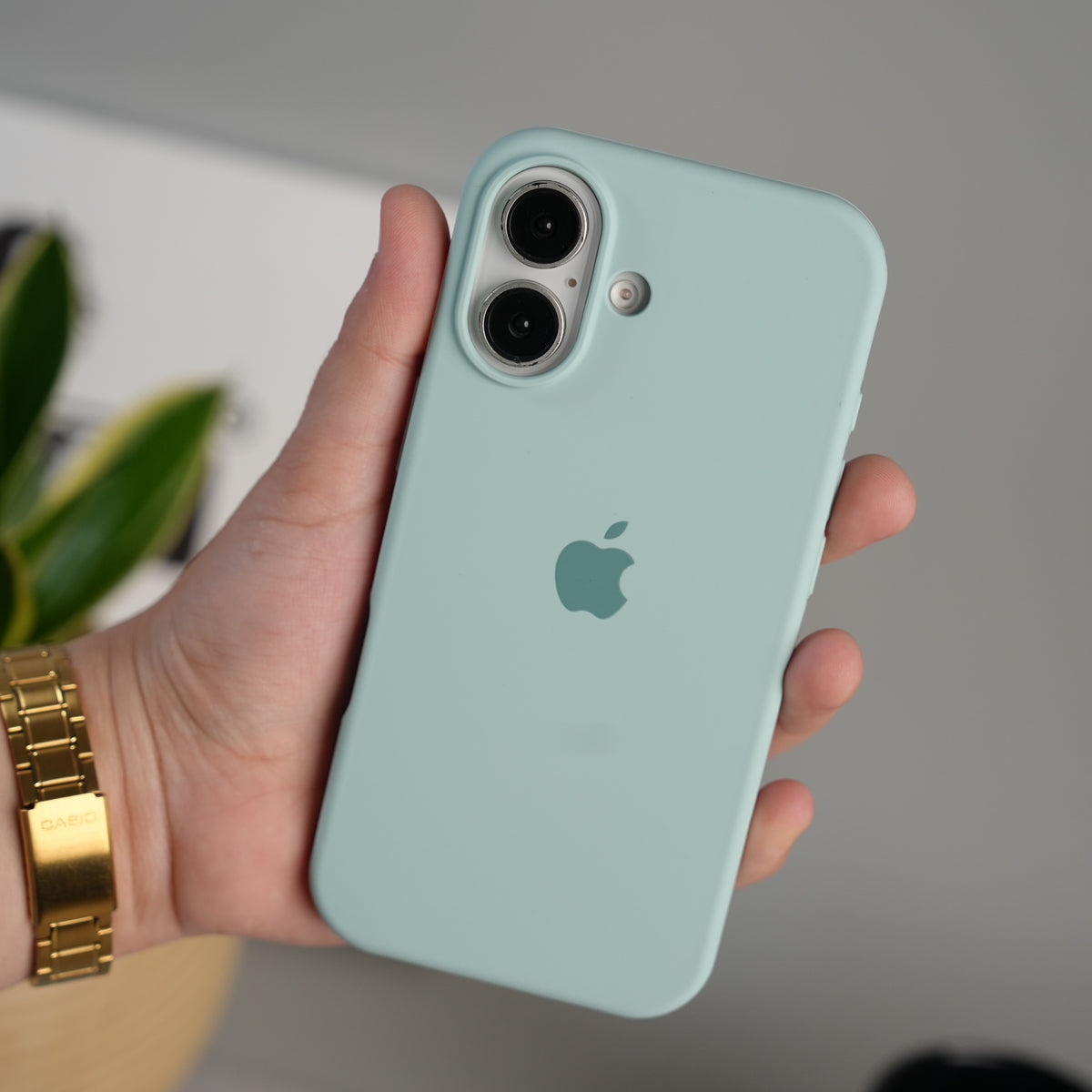 iPhone 17 Liquid Silicone Case Cover (Mint Green)